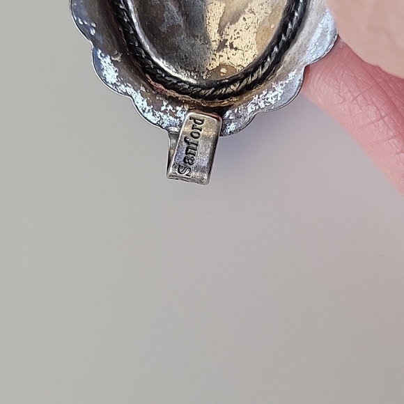 Vintage Sanford Sancrest R Native American Navajo Silver Concho Link Belt - Picture 5 of 10